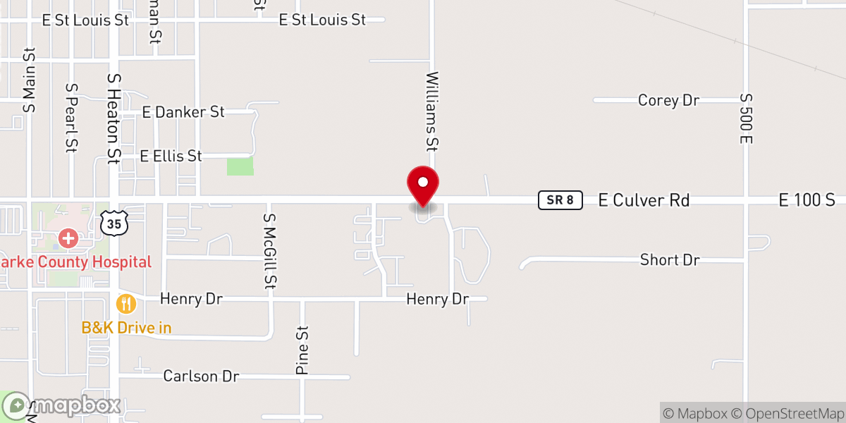 Map showing location of First Baptist Church