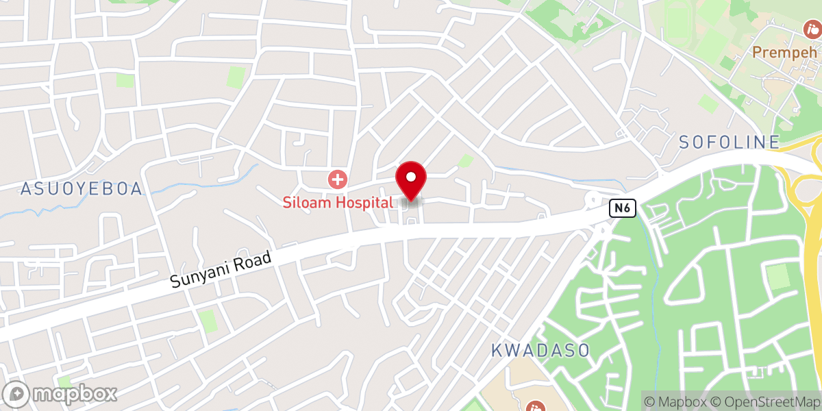 Map showing location of Kwadaso Seventh-day Adventist Church
