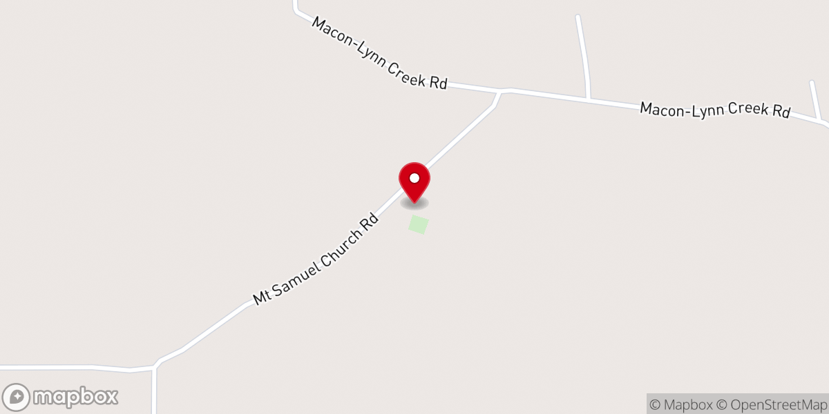 Map showing location of Mount Samuel Church