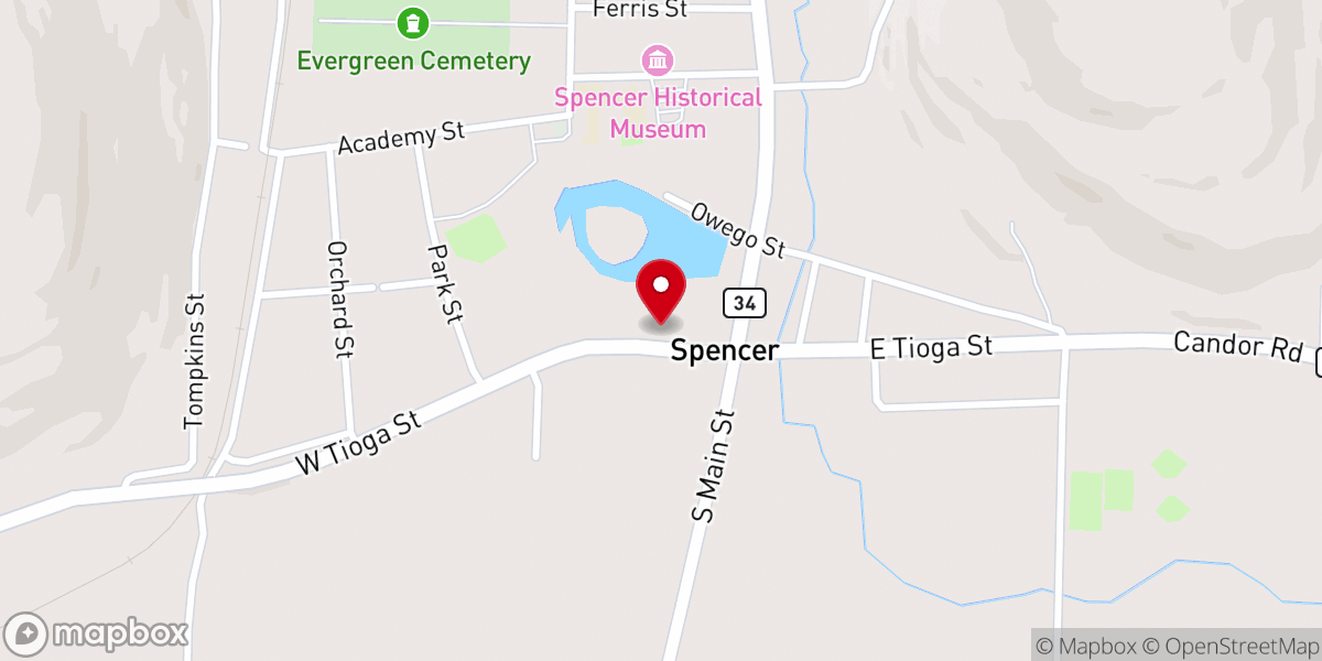 Map showing location of Saint Paul's Lutheran Church