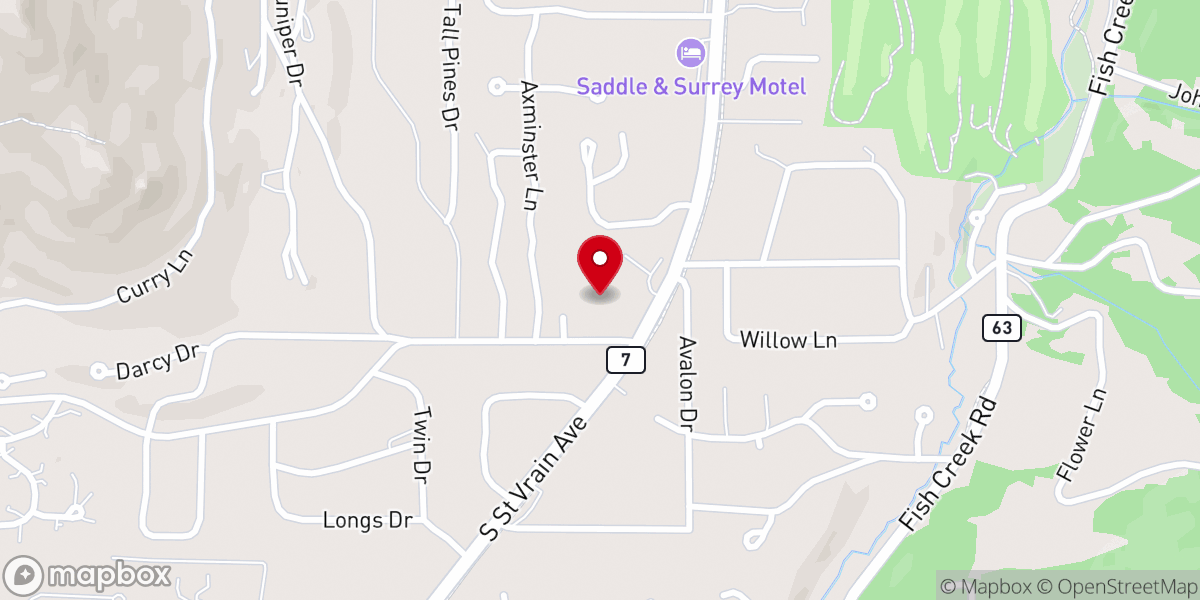 Map showing location of Mountain View Bible Fellowship