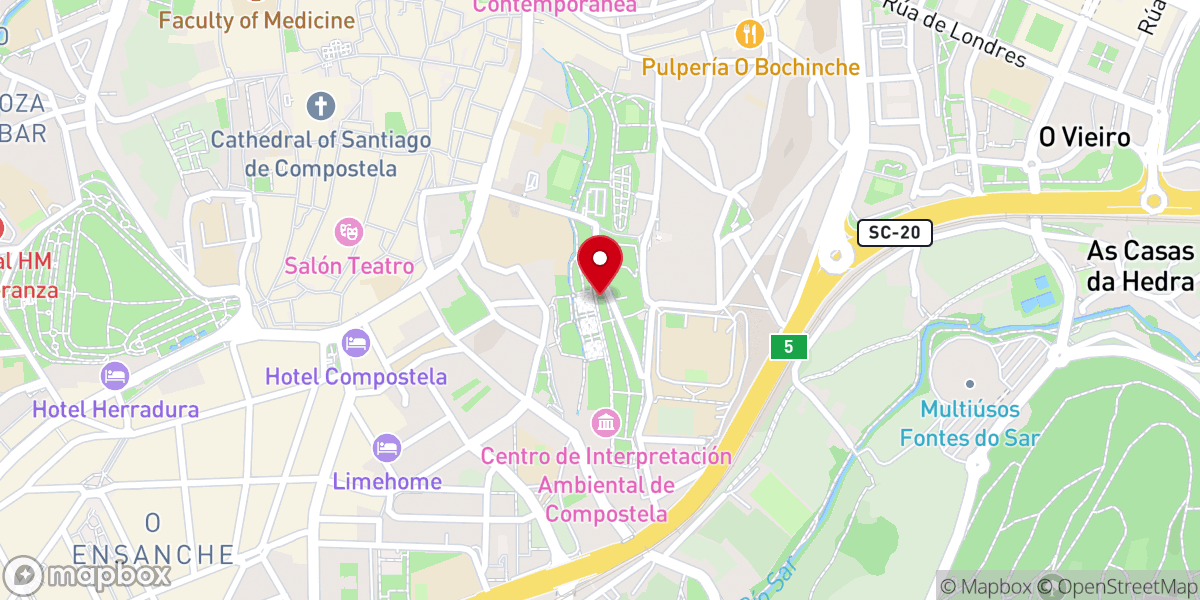 Map showing location of Parque Belvís