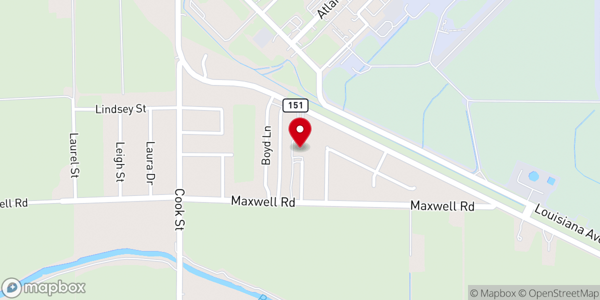 Map showing location of Bethany Baptist Church