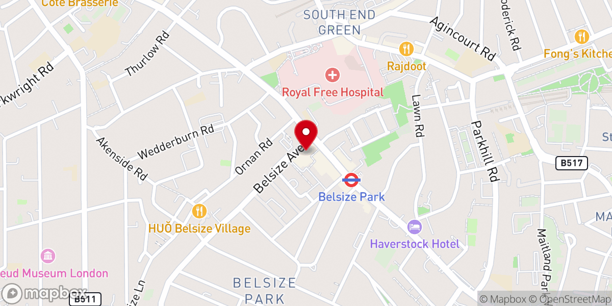 Map showing location of Hampstead Town Hall Centre
