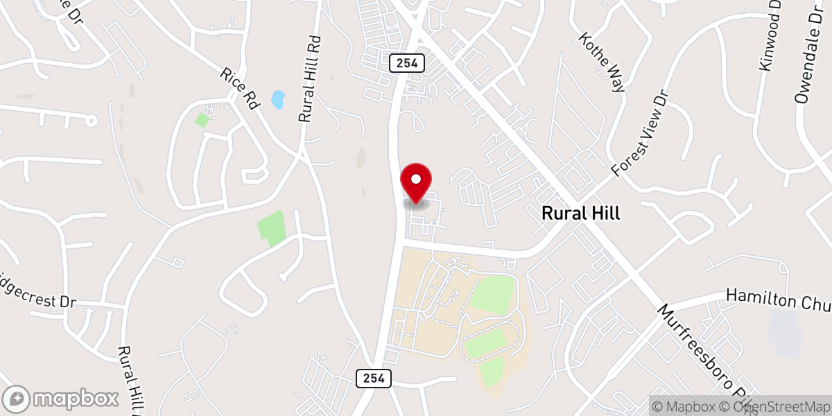 Map showing location of Rural Hill Church of Christ