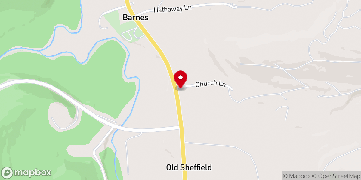 Map showing location of Barnes United Methodist Church