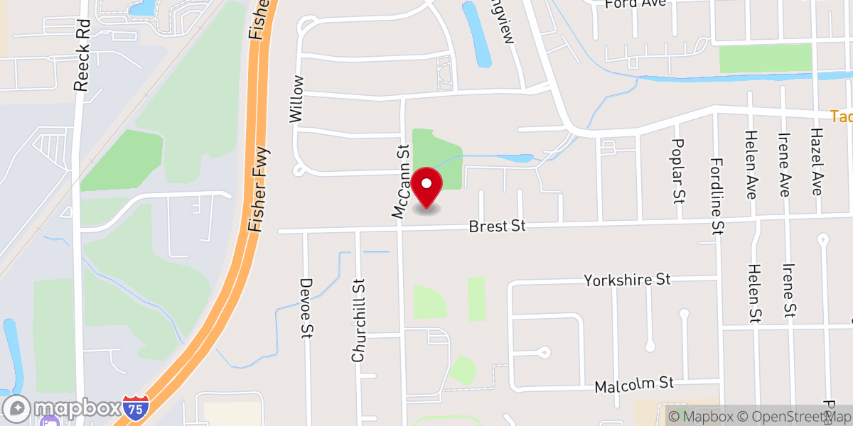 Map showing location of Apostolic Faith Downriver
