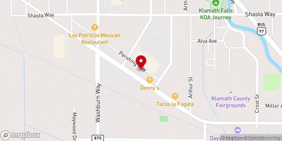 Map showing location of Iglesia Klamath Falls