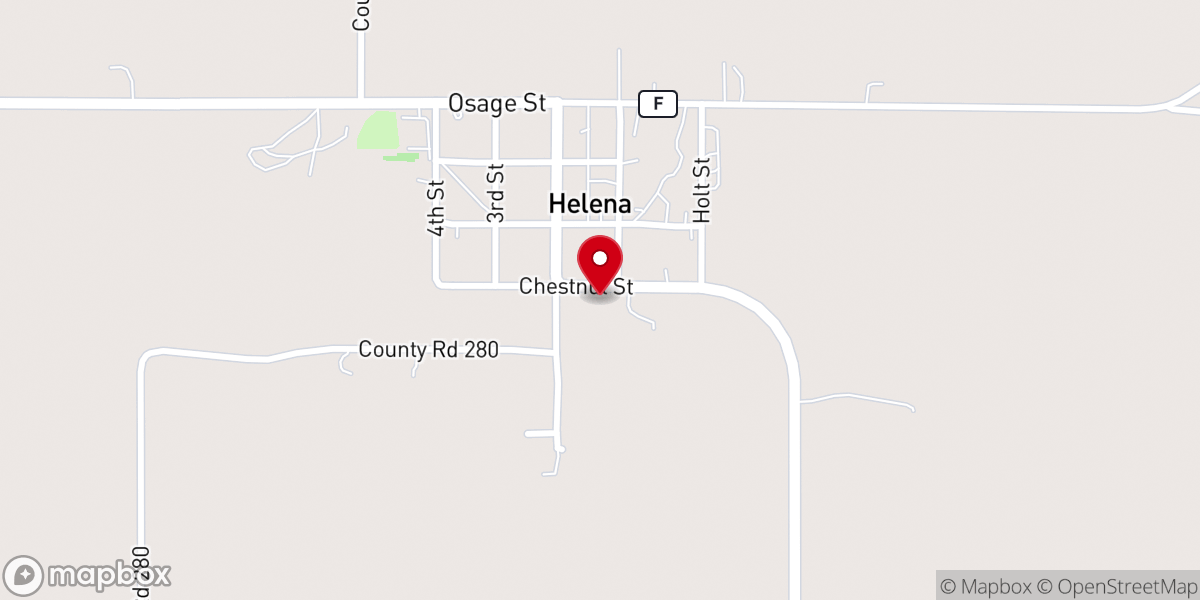Map showing location of First Baptist Church of Helena