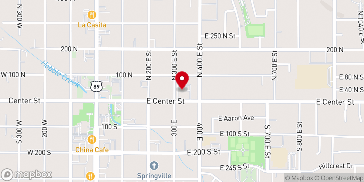 Map showing location of Springville 9th Ward