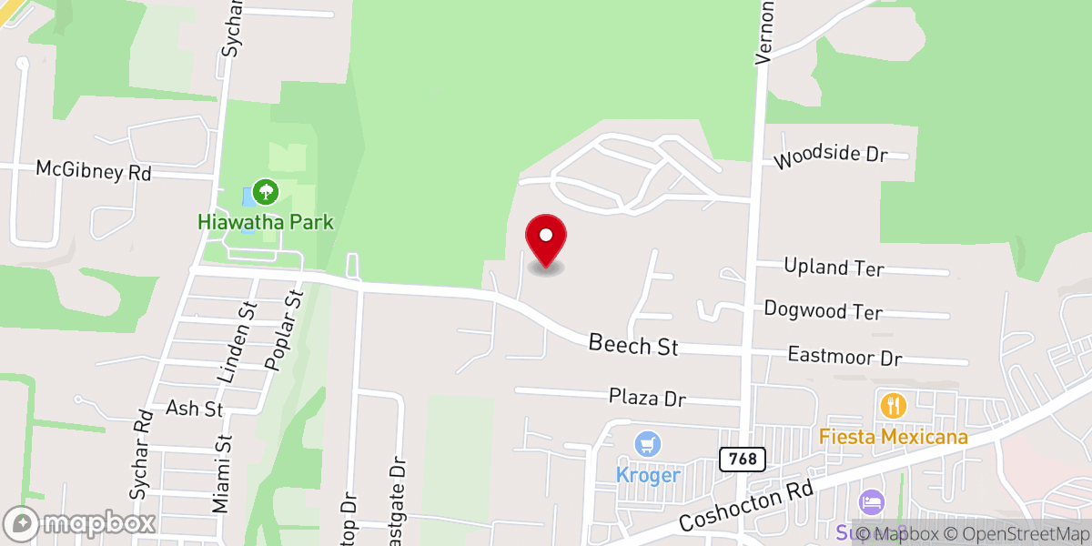 Map showing location of Trinity Assembly of God