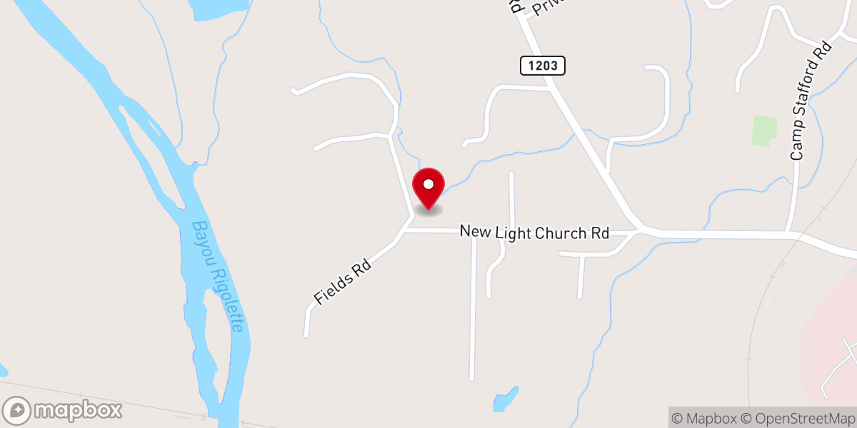 Map showing location of New Light Church
