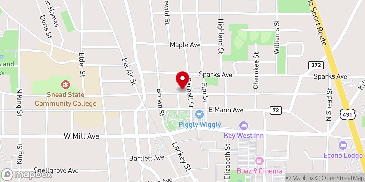 Map showing location of Julia Street Methodist Church