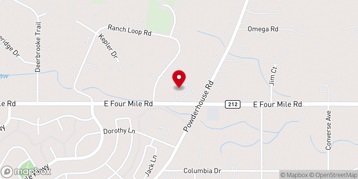 Map showing location of Frontier United Methodist Church