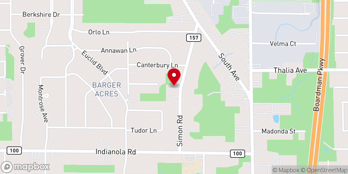 Map showing location of Simon Road Church of God