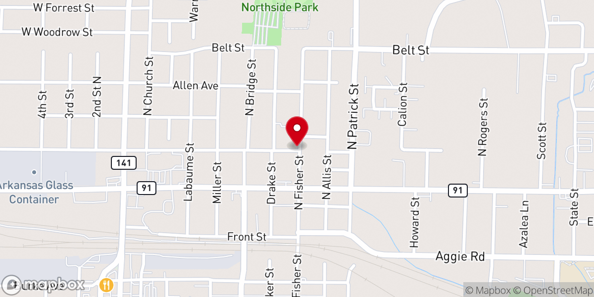 Map showing location of Fisher Street United Methodist