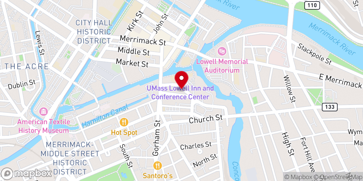 Map showing location of One Connection Lowell Seventh-Day Adventist Church