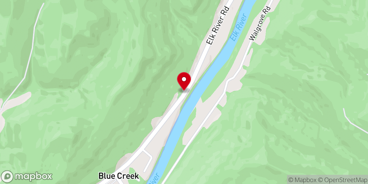 Map showing location of Blue Creek Chapel