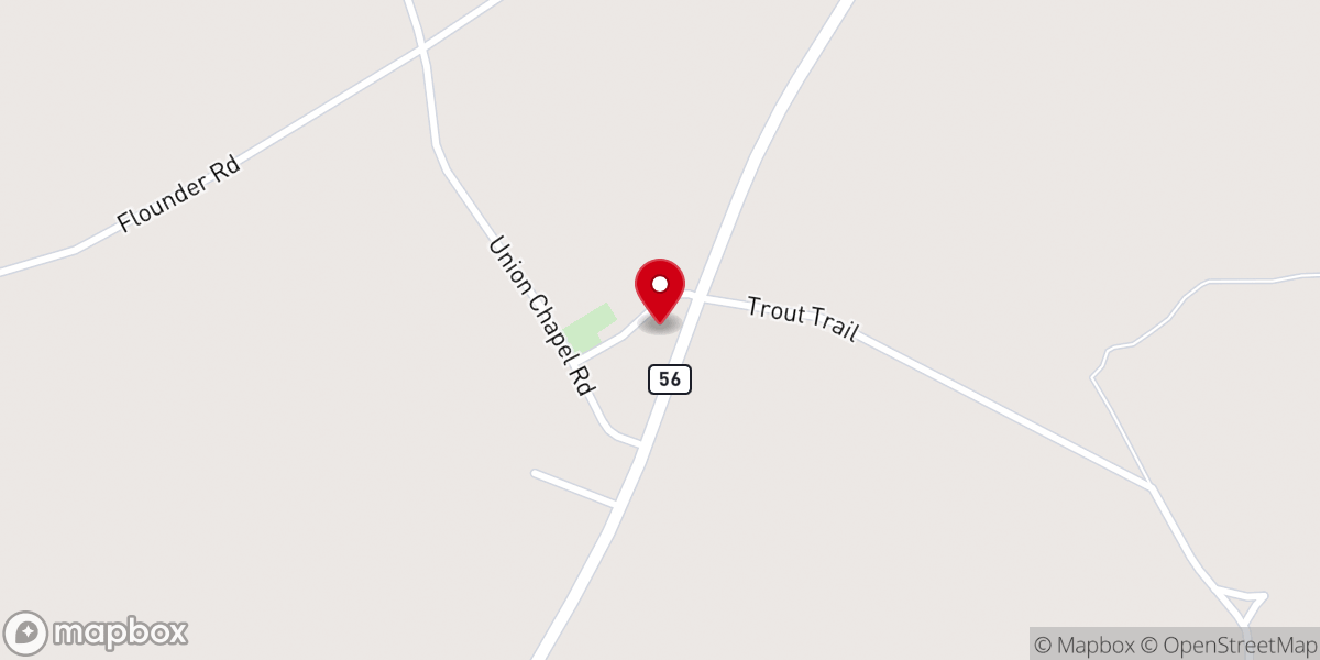Map showing location of Union Church