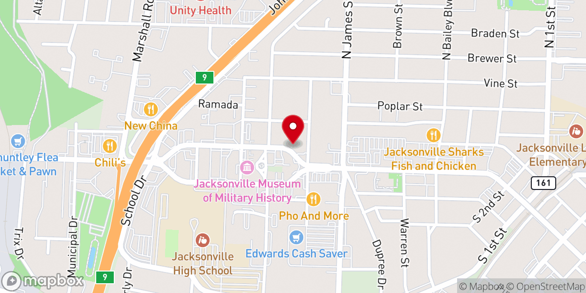 Map showing location of New Testament Christian Church of Jacksonville