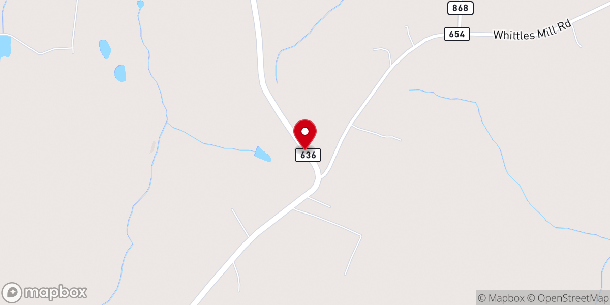 Map showing location of Whittles Grove Church
