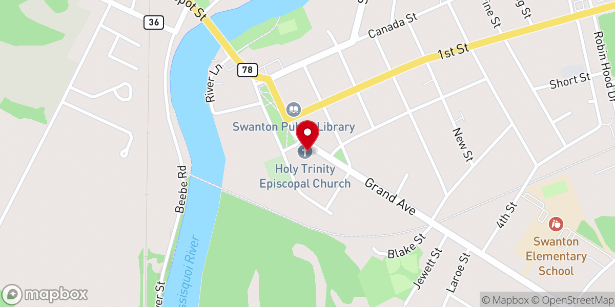 Map showing location of Franklin Alliance for Rural Ministries