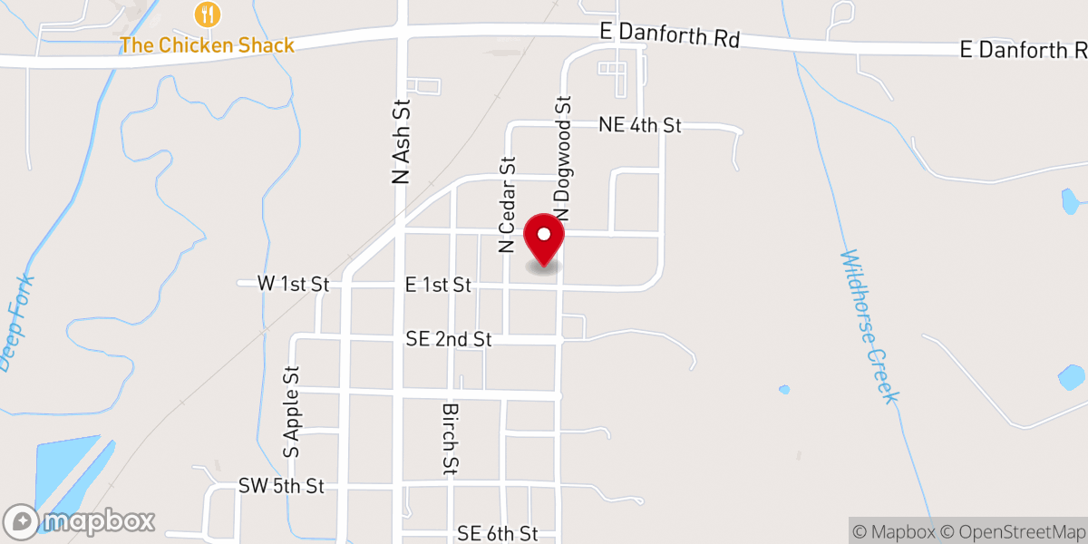 Map showing location of Luther First Christian Church