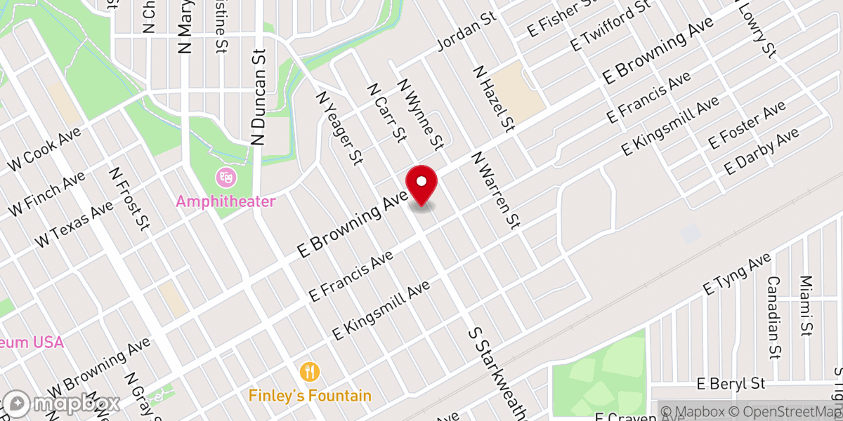 Map showing location of Central Baptist Church