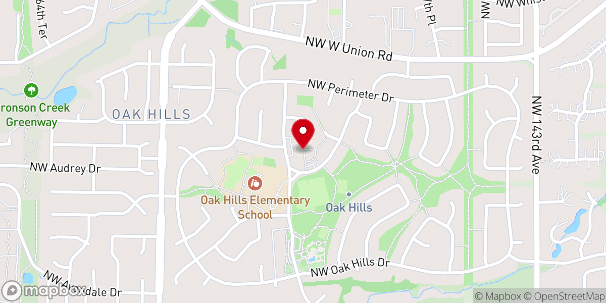 Map showing location of Oak Hills Christian Reformed Church
