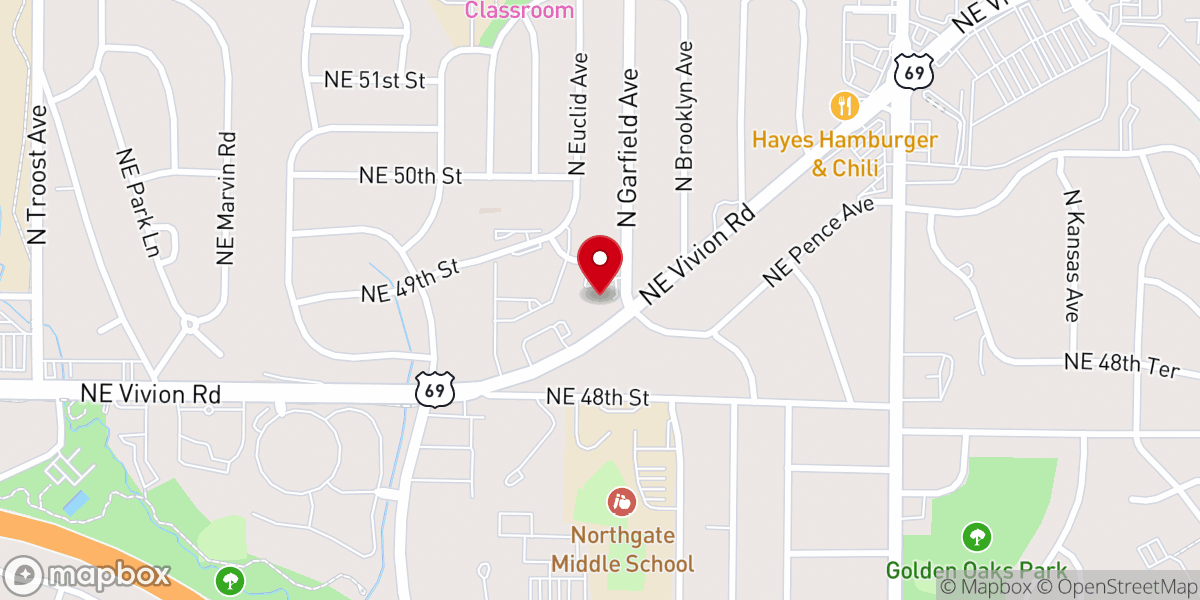 Map showing location of Vivion Road Church of Christ