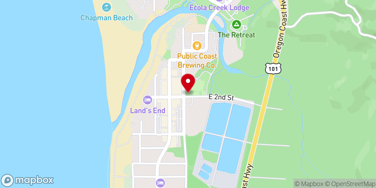 Map showing location of Cannon Beach Chamber of Commerce
