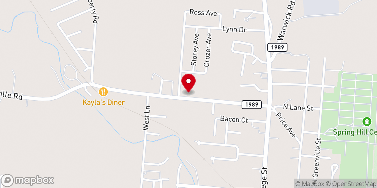 Map showing location of Fellowship Baptist Church