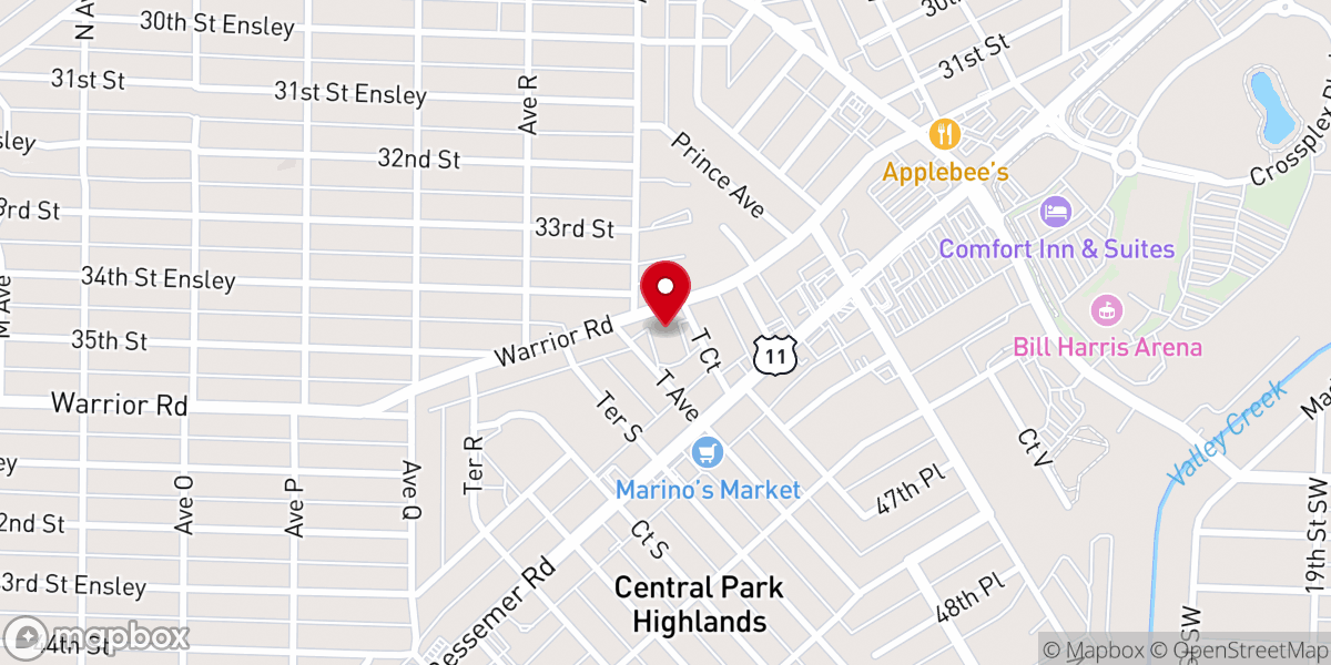 Map showing location of Chief Cornerstone Tabernable