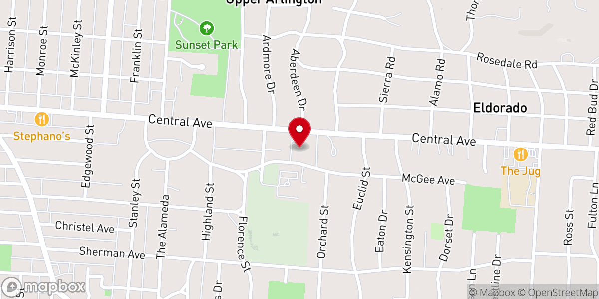 Map showing location of First Presbyterian Church