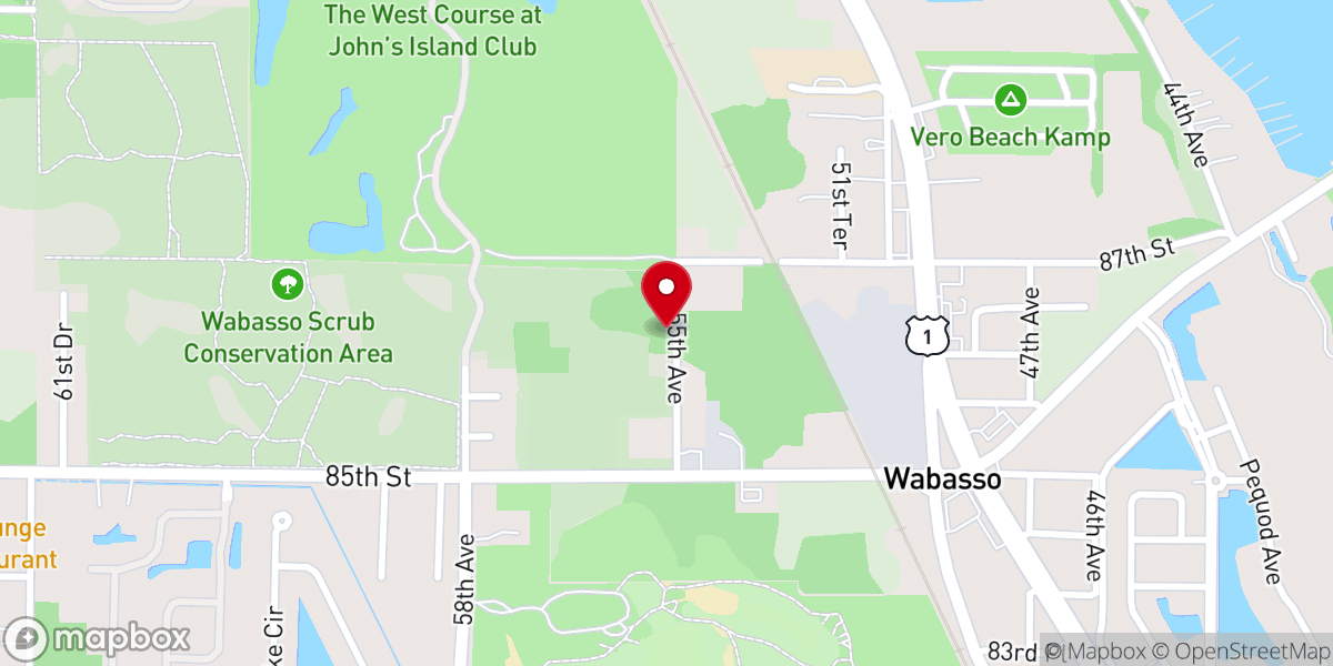 Map showing location of Wabasso Grace Methodist Church