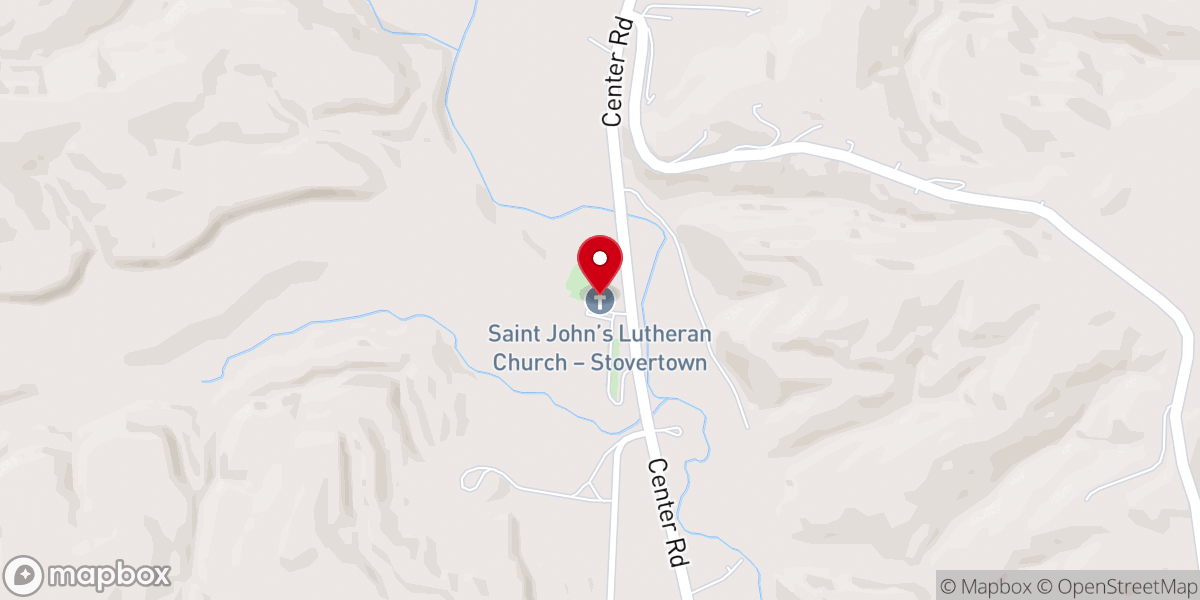 Map showing location of Saint John's Lutheran Church - Stovertown
