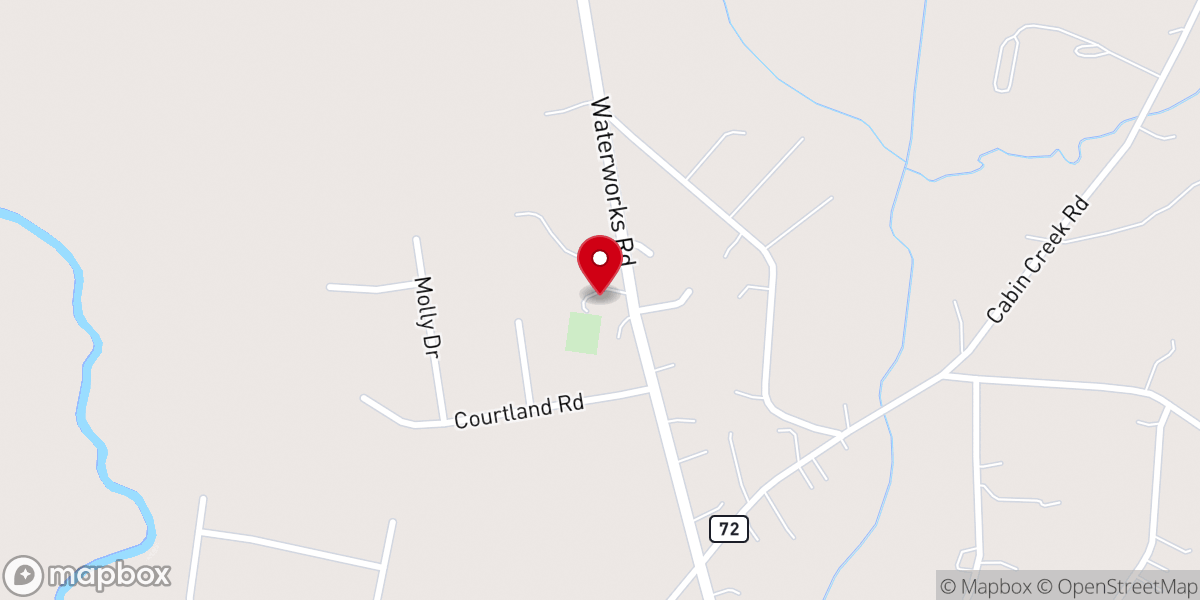 Map showing location of Jones Chapel Baptist Church