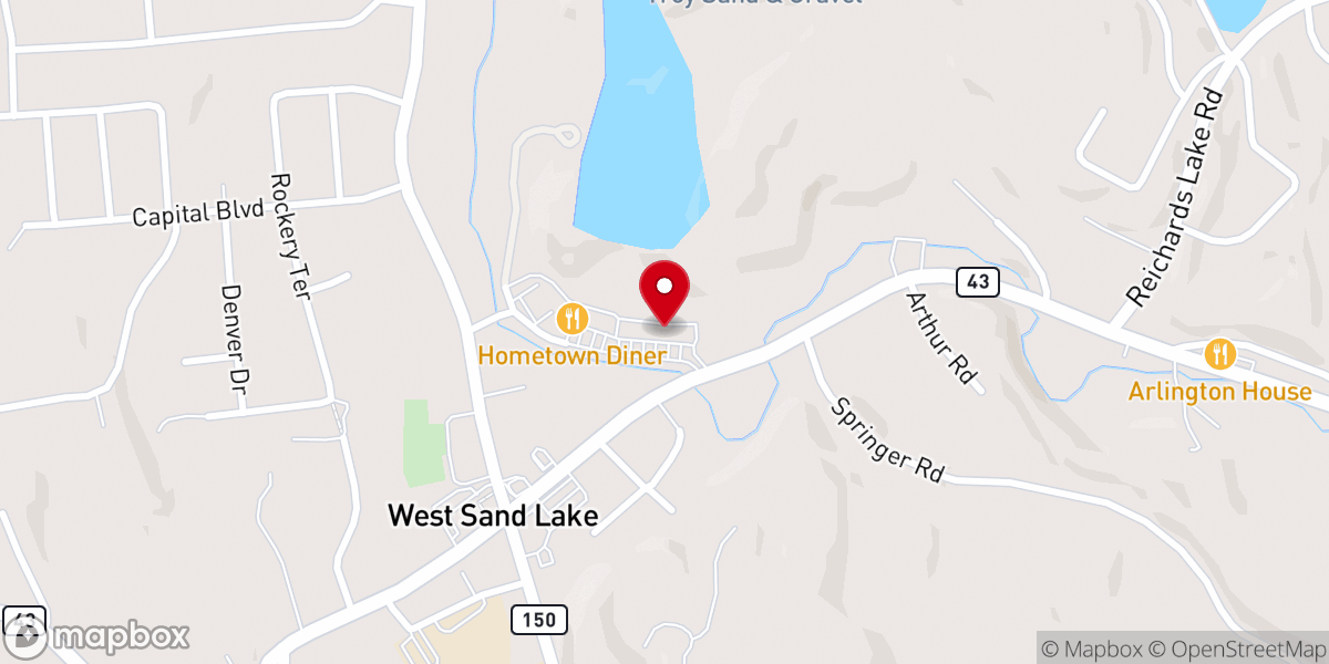 Map showing location of CrossRoads American Grille