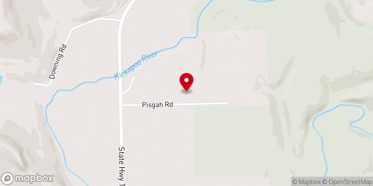 Map showing location of Mount Pisgah Wesleyan Church