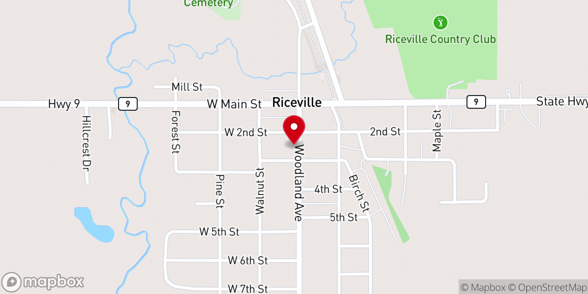 Map showing location of Riceville Food Pantry