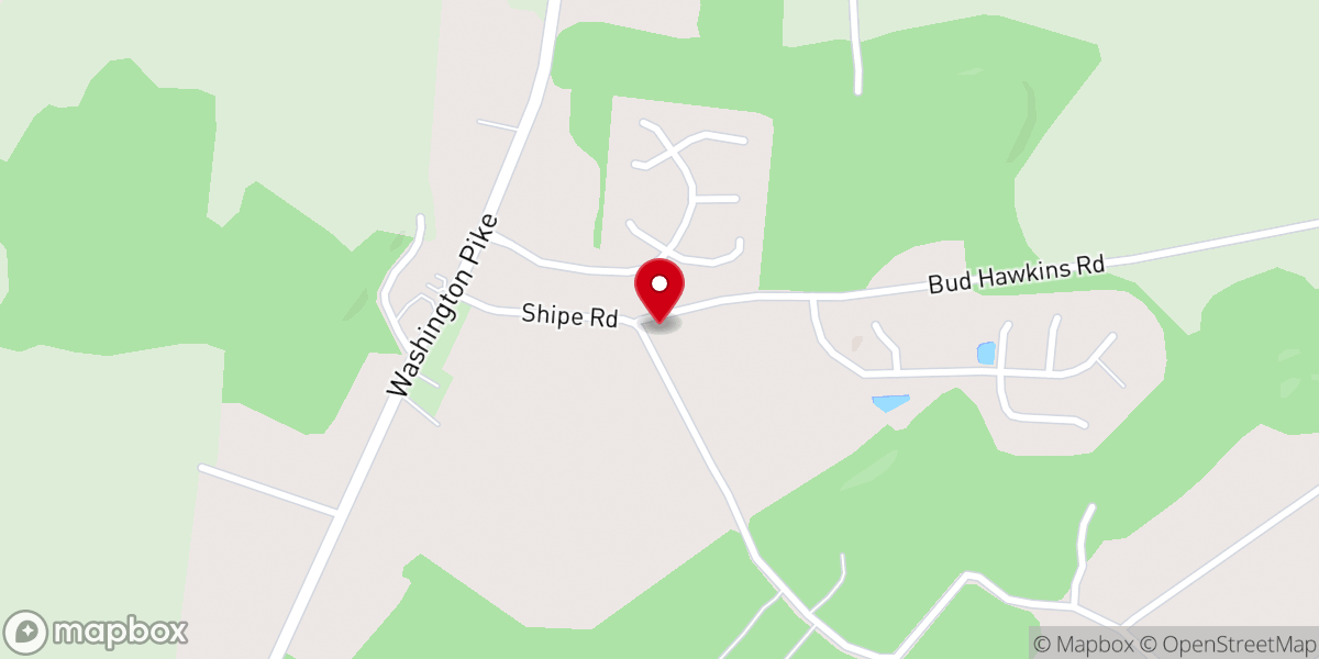 Map showing location of New Hope Baptist Church