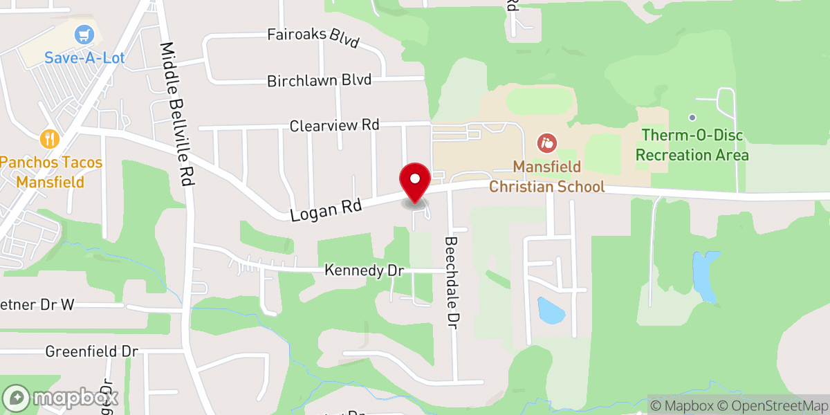 Map showing location of Mansfield Friends Church