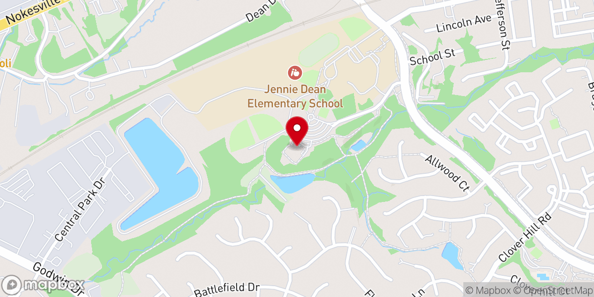 Map showing location of Evergreen Community Church