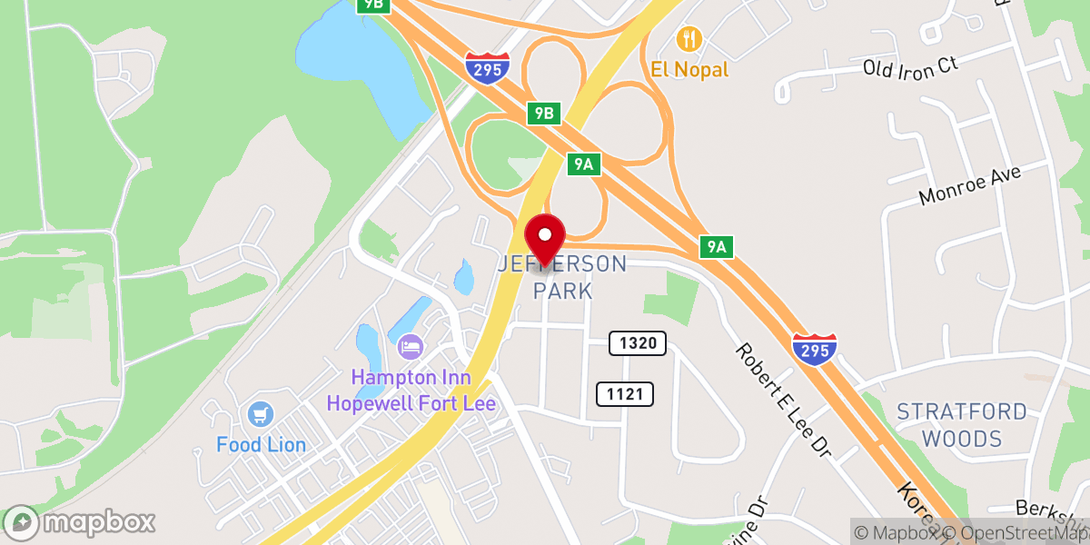Map showing location of Hopewell Church of the Brethren