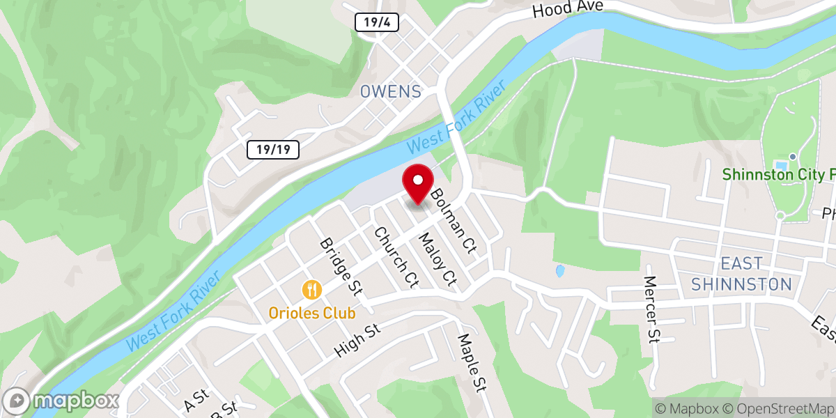 Map showing location of Adoration Chapel
