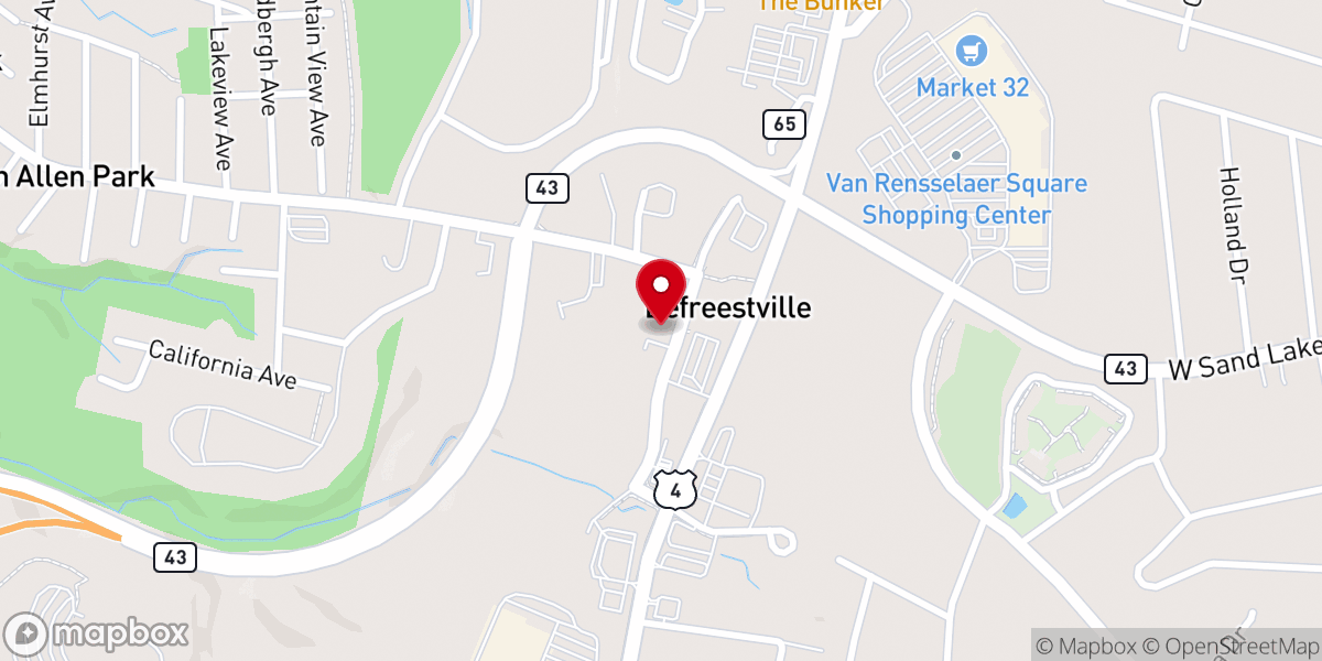 Map showing location of Blooming Grove Reformed Church