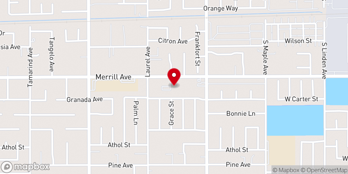 Map showing location of Loveland Church