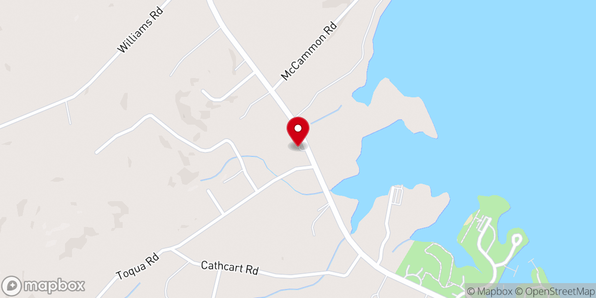 Map showing location of Little Toqua Creek Church