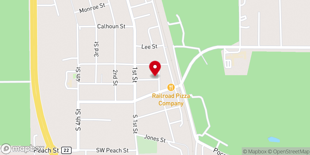 Map showing location of First Baptist Church Of Flora