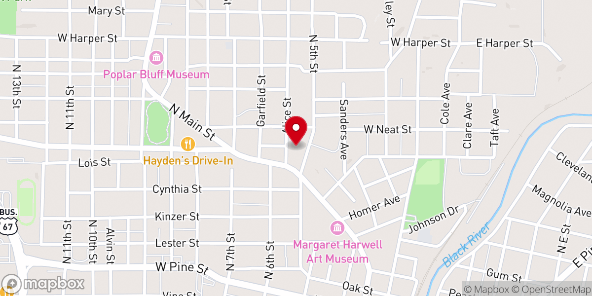 Map showing location of First United Methodist Church